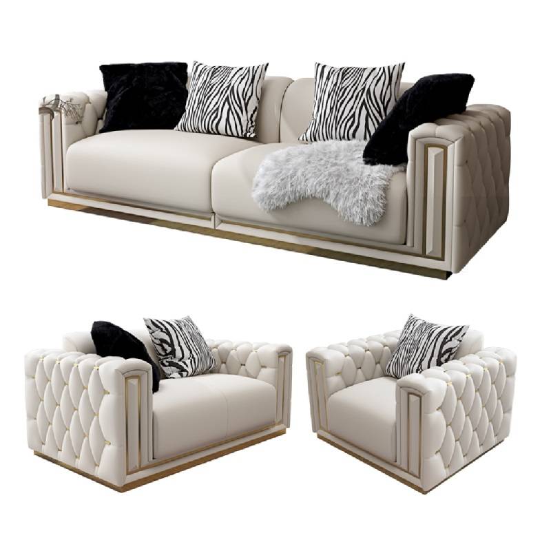 Italian Design Modern Luxury Royal Living Room Lounge Leather Sofa Set Furniture