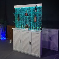 modern design white aluminum alloy base cabinet double sided LED aquarium wine bar cabinet