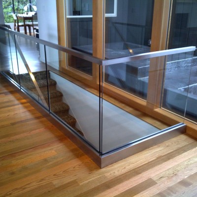 Top mount Profile upper railing profile for frameless glass railing