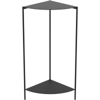 Ability to customize 2 tiers triangle metal corner side coffee table for living room furniture