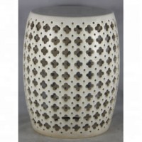 HIGH QUALITY SIMPLE ELEGANT HOME DECORATIVE PIERCING PORCELAIN CERAMIC DRUM STOOL